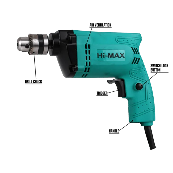 HI-MAX IC-067 Drill Machine with 400W input power |2600 RPM no-load speed | 10MM chuck