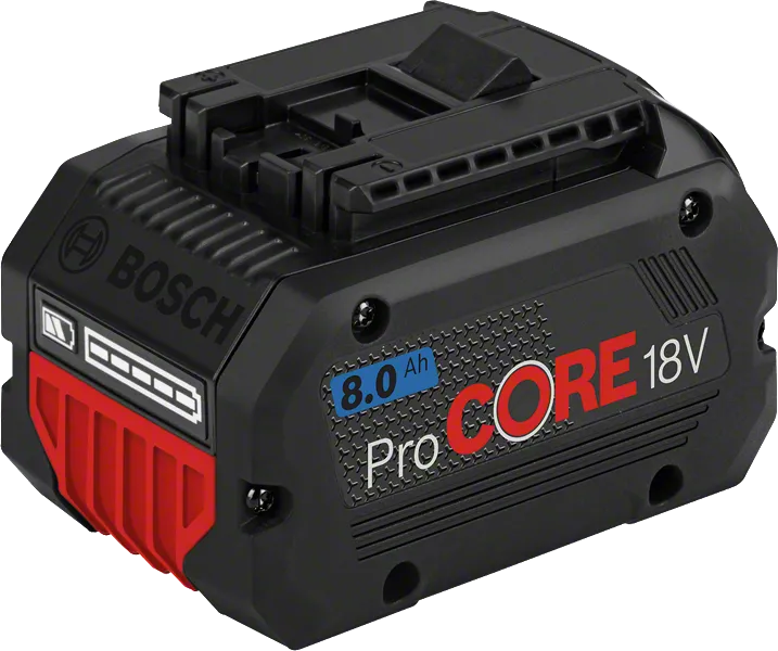 Bosch ProCORE 18V 8.0Ah Professional battery pack with 18V voltage | 0.955kg weight |compact 77 x 117 x 70mm dimensions |