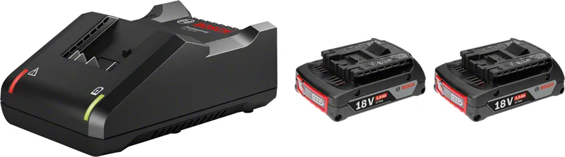 Bosch GAL 18V-40 Professional charger with 2x GBA 18V | 2.0Ah Li-Ion batteries | 4A fast charging