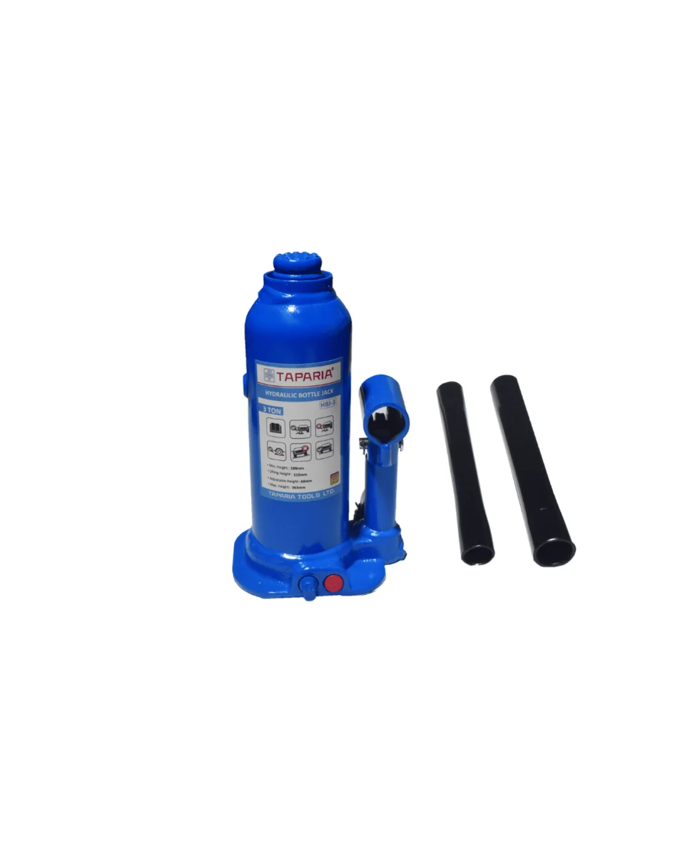 Taparia Hydraulic Bottle Jack made from high-grade steel with a compact vertical design | Superior hydraulic fluid | Sturdy base |Powder-coated finish