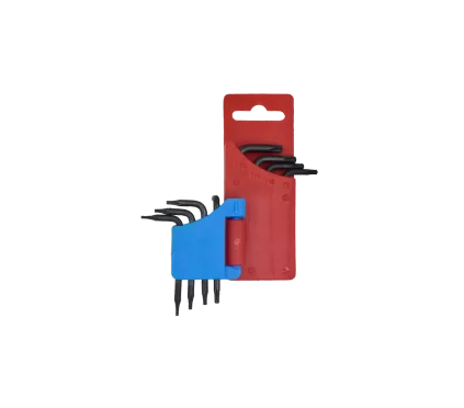 Taparia KTH 9S TORX Key Set Short Series made from heat-treated alloy steel with precision-machined keys | L-shaped design | Rust-resistant coating