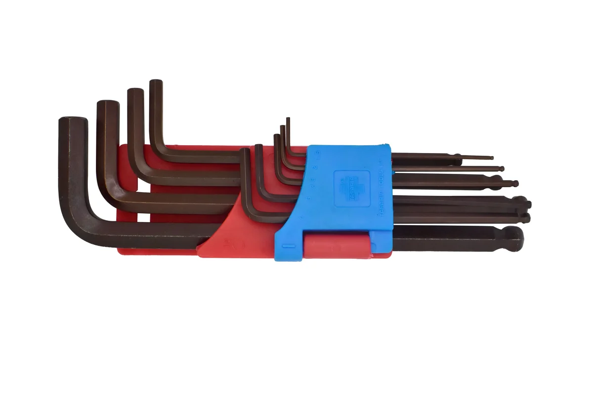 Taparia KBHM 9L Long Ball Point Allen Key Set with 9 metric sizes | Made from special-grade alloy steel | Heat treated